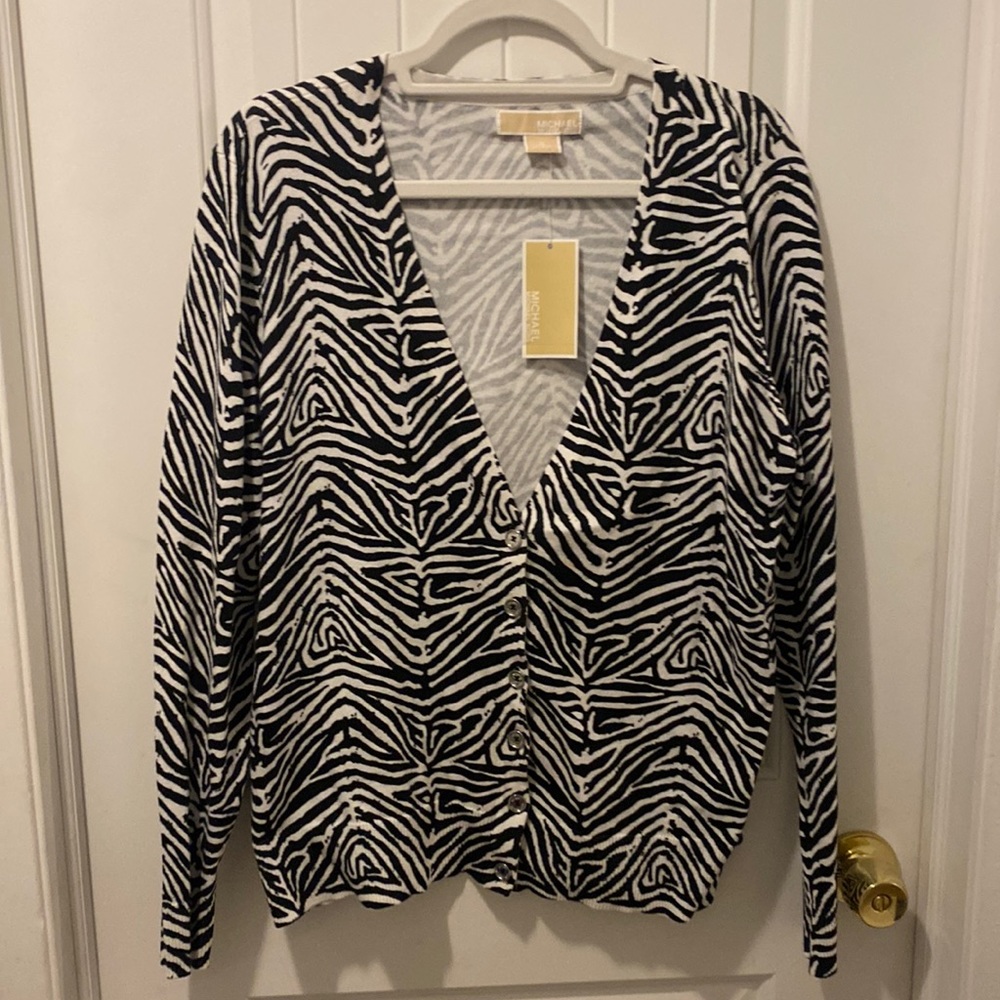 NEW with tags Michael Kors zebra cardigan